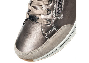 Ara | Osaka Wide H Fit Lace & Zip Trainers in Metallic Beige | 12.54801.79