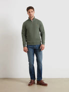 Farah Green Rosemary Marl Zip Sweat F4KFG056 315