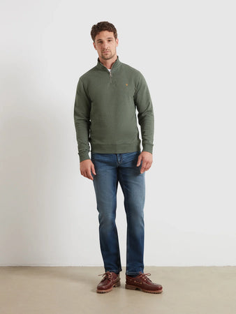 Farah Green Rosemary Marl Zip Sweat F4KFG056 315