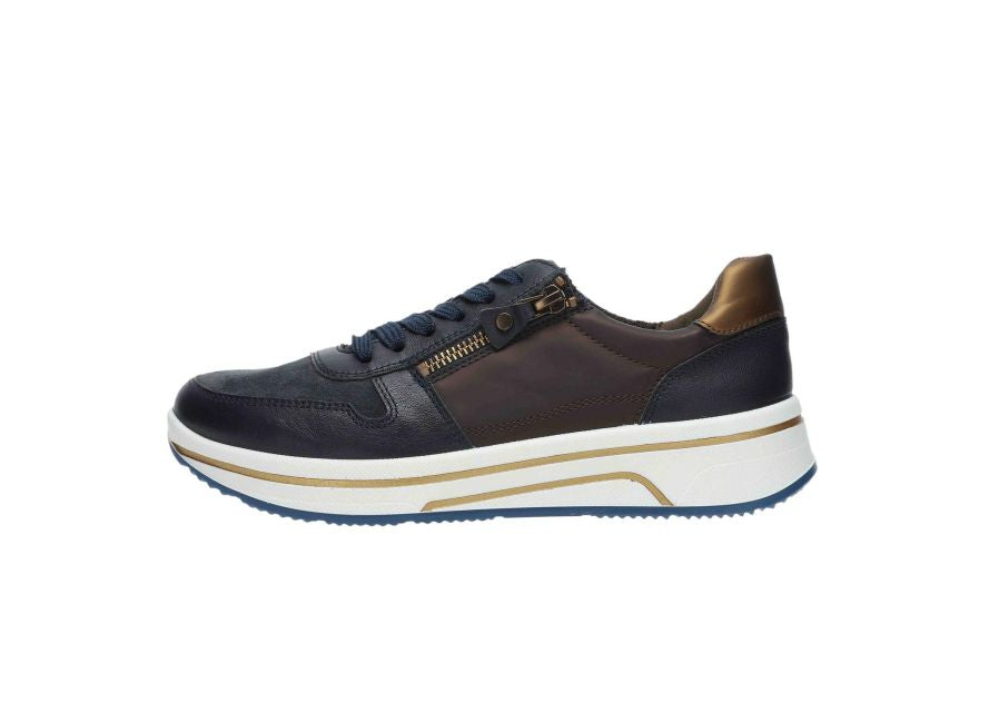 Ara Wide Fit Navy Trainers 12.27540.14