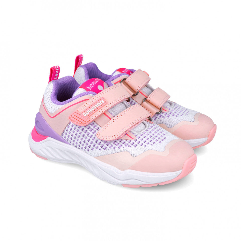 Biomecanics Girls Velcro Shoe Pink White 252270