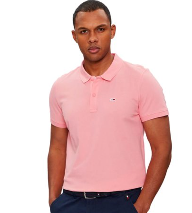 Tommy Jeans dm0dm18312 tic | Slim Fit Placket Polo in Pink