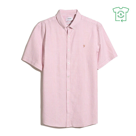 Farah Slim Fit Pink Striped Shirt f4wmd006 677