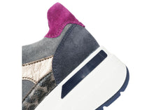 Load image into Gallery viewer, Ara Navy Grey Wedge Trainers 12.57702.22