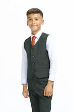 Load image into Gallery viewer, Cavani Caridi Olive Green 3 Piece Boys Suit