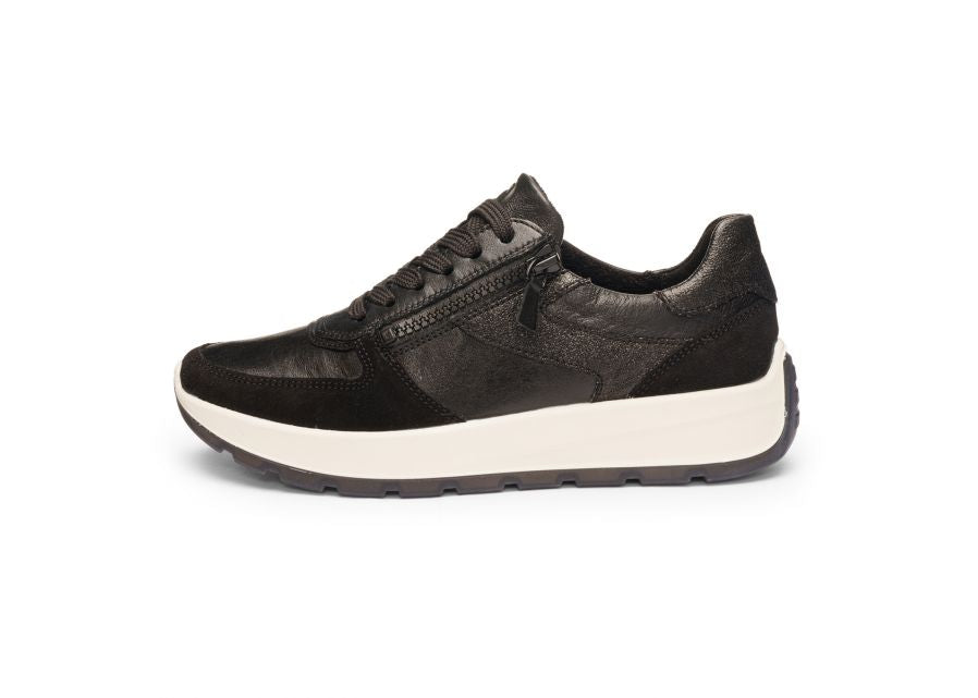 Ara New York Black Metallic Trainers 12.25112.01