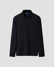 Load image into Gallery viewer, Eton | Interlock Long Sleeve Cotton Polo Shirt in Navy | 100011985 28