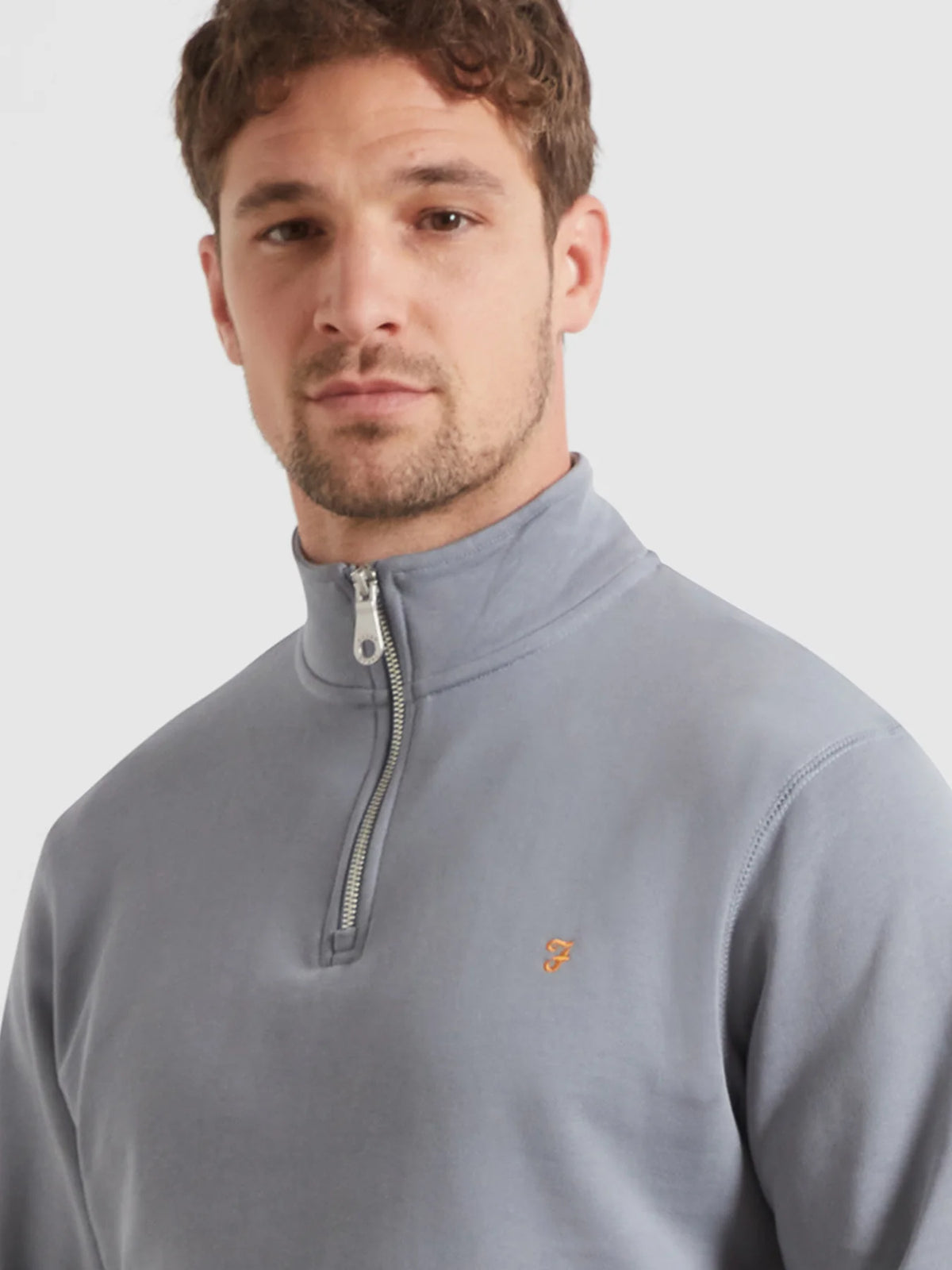Farah Icelandic Blue Zip Sweat F4KFG056 926
