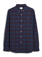 Farah Burgundy Slim Fit Check Shirt F4WFF084 507