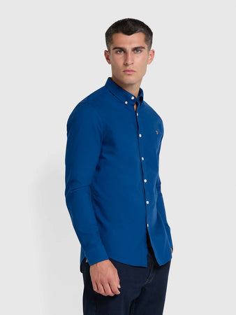 Farah Blue Slim Fit Shirt f4wsb060 492