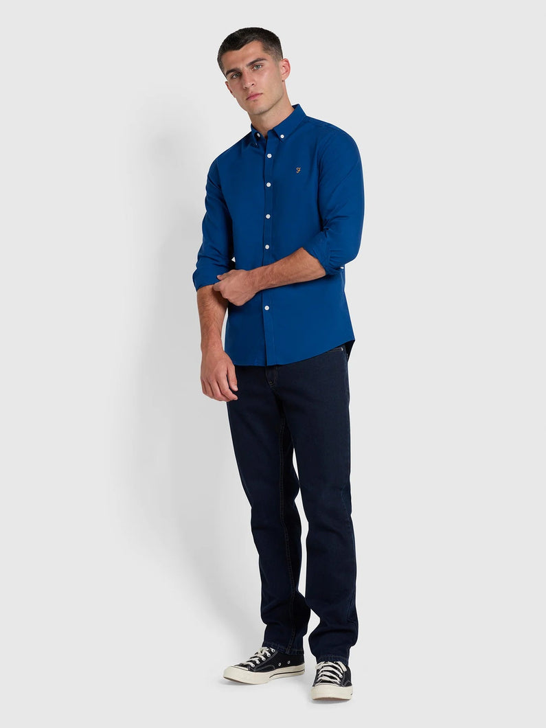 Farah Blue Slim Fit Shirt f4wsb060 492