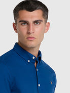 Farah Blue Slim Fit Shirt f4wsb060 492