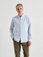 Farah Blue Stripe Slim Fit Shirt F4WSB070 468