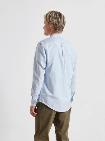 Farah Blue Stripe Slim Fit Shirt F4WSB070 468