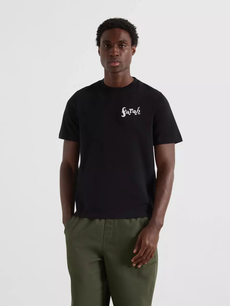 Farah Black Back Print Tee fakff009 010