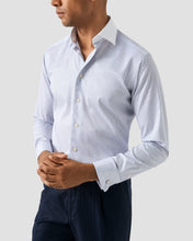 Load image into Gallery viewer, Eton | Fine Blue Stripe Signature Twill Double Cuff Shirt with White Collar in Regular Contemporary Fit | 100014556 27
