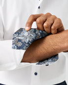 Eton White Shirt with Navy Buttons 1000 14551 00