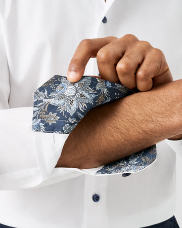 Eton White Shirt with Navy Buttons 1000 14551 00