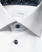 Eton White Shirt with Navy Buttons 1000 14551 00