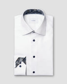 Eton White Shirt with Navy Buttons 1000 14551 00