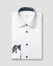 Load image into Gallery viewer, Eton White Shirt with Navy Buttons 1000 14551 00