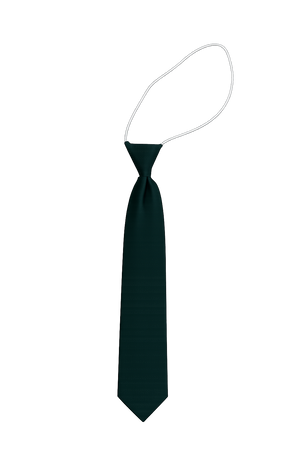 Elastic School Tie in Bottle Green