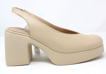 Wonders Platform Slingback Shoe H4990 Lack Beige