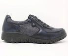Waldläufer Lace Zip Low Wedge Shoe Navy H89001 228 194