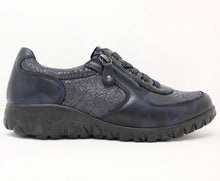 Load image into Gallery viewer, Waldläufer Lace Zip Low Wedge Shoe Navy H89001 228 194
