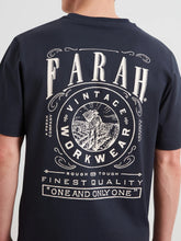 Load image into Gallery viewer, Farah | Haise Graphic Back Print Tee in Navy | F4KFG012 412