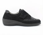 Waldlaufer Black Suede K Fit Velcro Shoe Kya 607K31 308 001