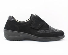 Load image into Gallery viewer, Waldlaufer Black Suede K Fit Velcro Shoe Kya 607K31 308 001