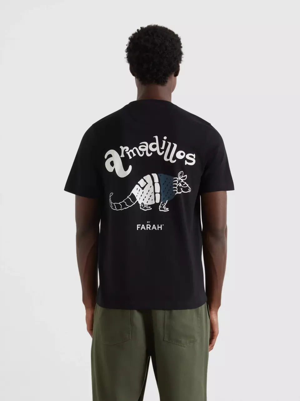 Farah Black Back Print Tee fakff009 010