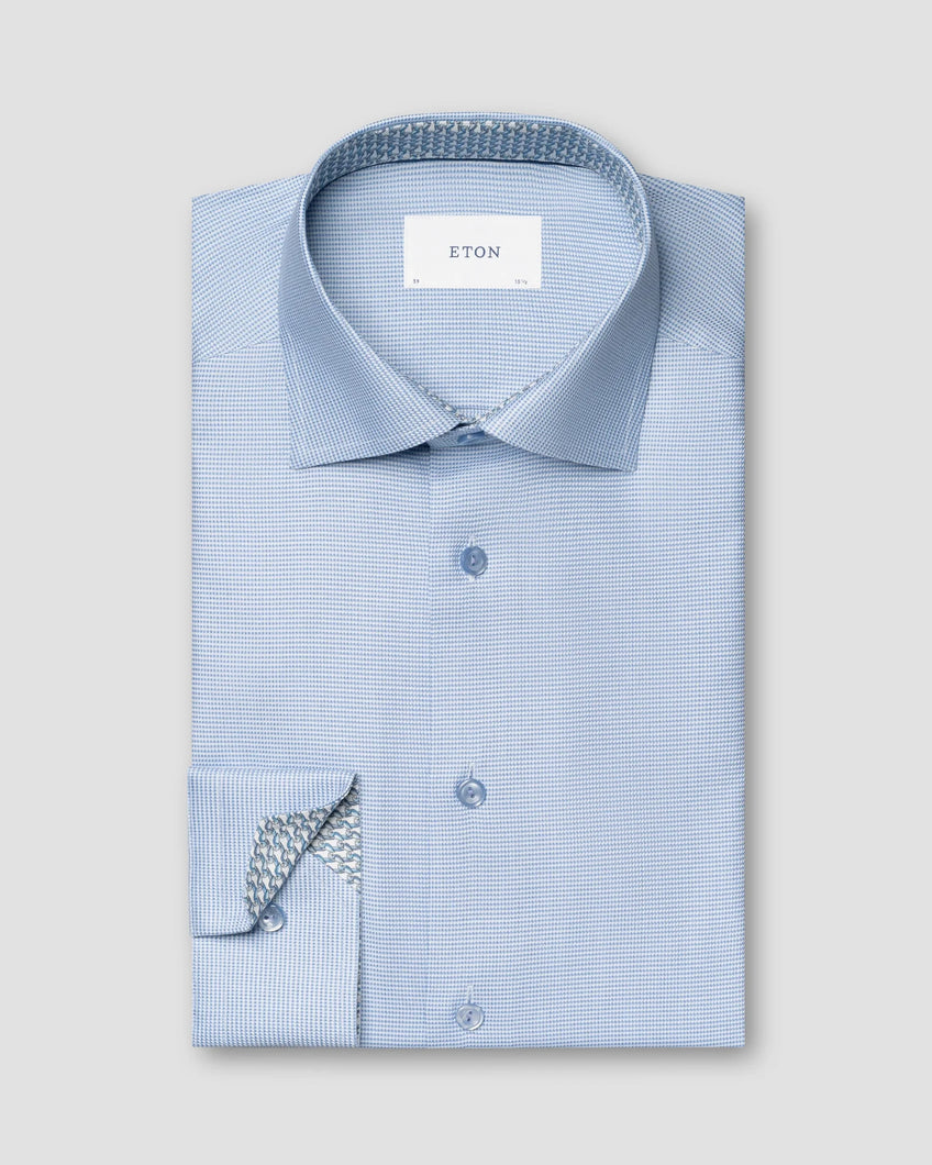 Eton Dobby Shirt in Blue 100013618