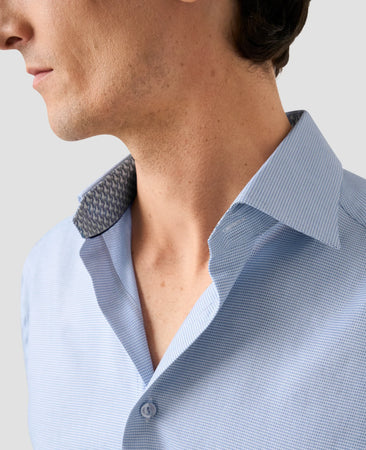 Eton Dobby Shirt in Blue 100013618