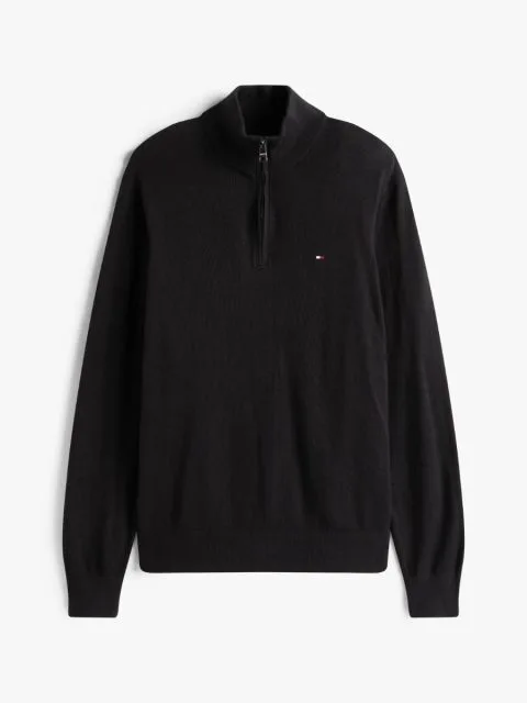 Tommy Hilfiger Black Zip Knit mw0mw28049 bds