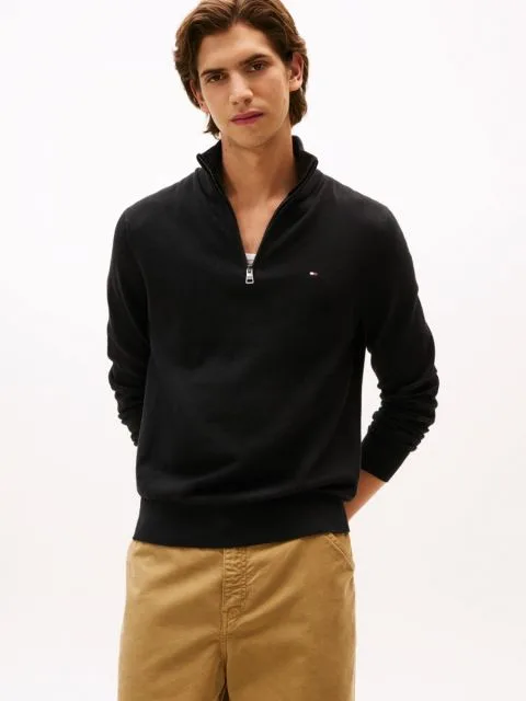 Tommy Hilfiger Black Zip Knit mw0mw28049 bds