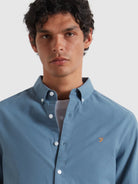 Farah Chalk Blue Slim Fit Shirt f4wsb060 413