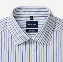 Load image into Gallery viewer, Olymp Comfort Fit White Shirt with Navy Blue Stripes 1146 24 11