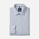Olymp Comfort Fit White Shirt with Navy Blue Stripes 1146 24 11