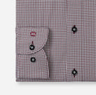 Olymp Burgundy Fine Houndstooth Shirt 1215 24 37