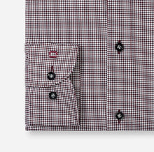 Load image into Gallery viewer, Olymp Burgundy Fine Houndstooth Shirt 1215 24 37