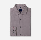 Olymp Burgundy Fine Houndstooth Shirt 1215 24 37