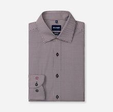 Load image into Gallery viewer, Olymp Burgundy Fine Houndstooth Shirt 1215 24 37