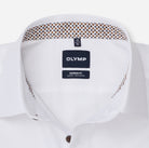 Olymp White Shirt with Brown Print Trim 1262 24 00