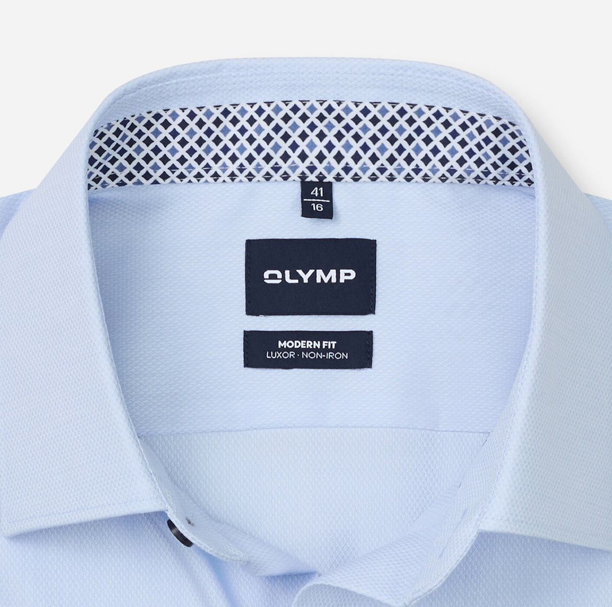 Olymp Blue Shirt with Navy Trim Buttons 1262 24 11