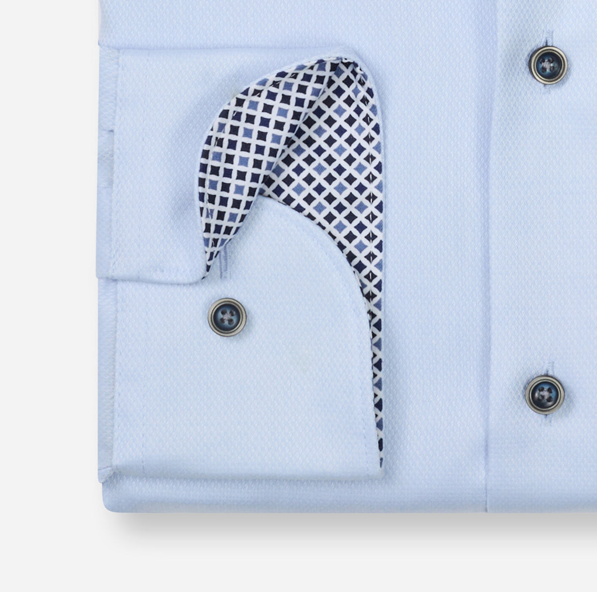 Olymp Blue Shirt with Navy Trim Buttons 1262 24 11
