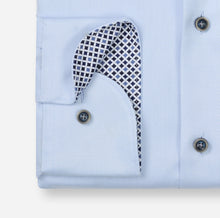 Load image into Gallery viewer, Olymp Blue Shirt with Navy Trim Buttons 1262 24 11