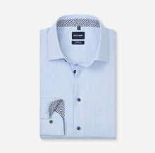 Load image into Gallery viewer, Olymp Blue Shirt with Navy Trim Buttons 1262 24 11