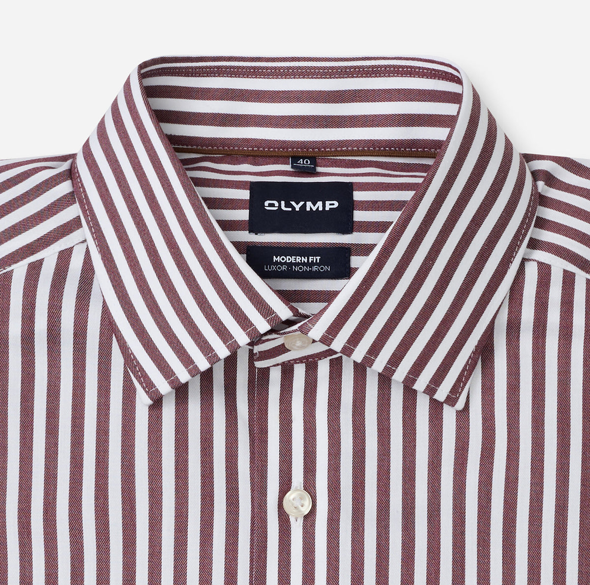 Olymp Bordeaux Striped Shirt 1288 24 37